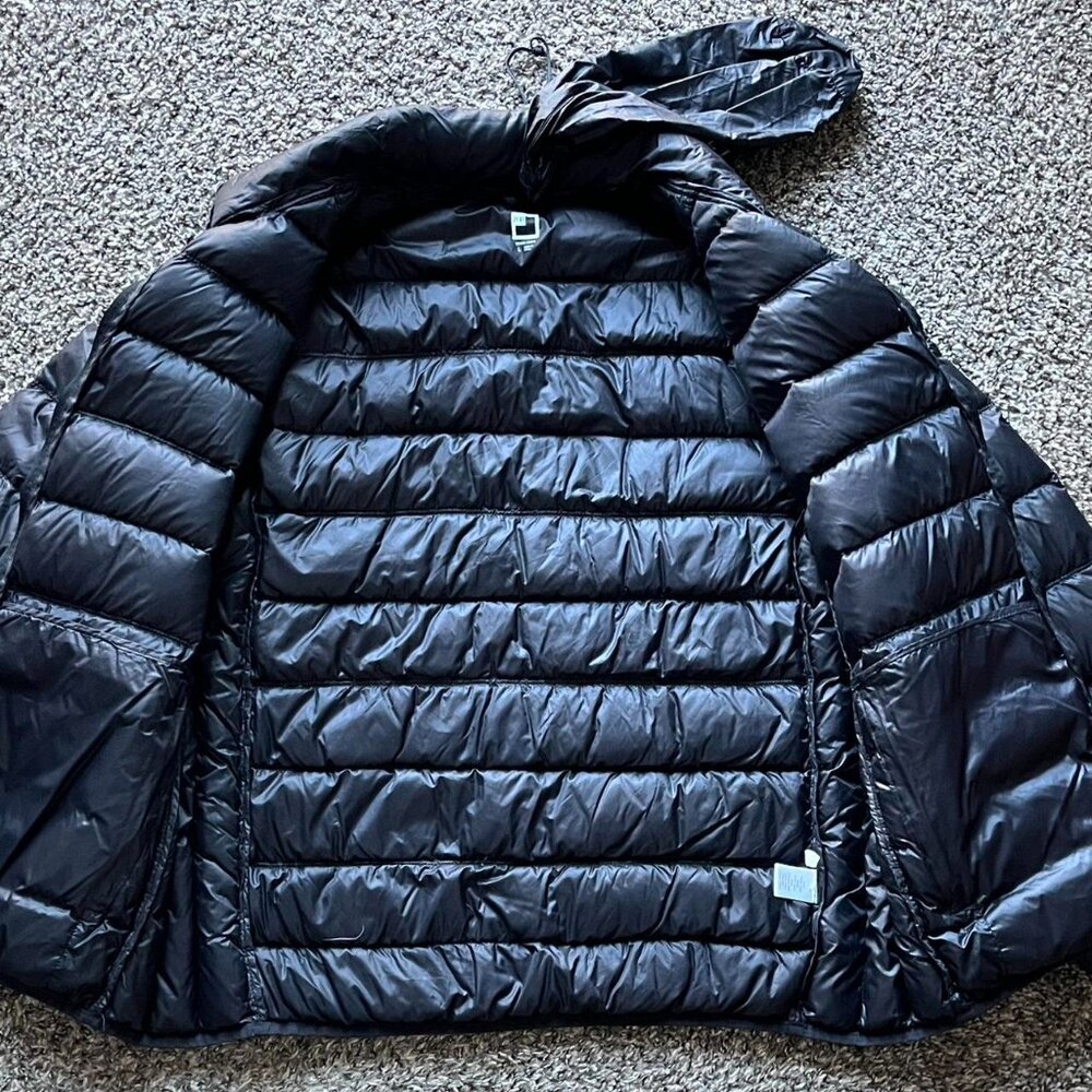Black Goose Down Puffer Jacket JCPenney's Mens Large Gorpcore Grunge Winter Coat - Picture 5 of 8